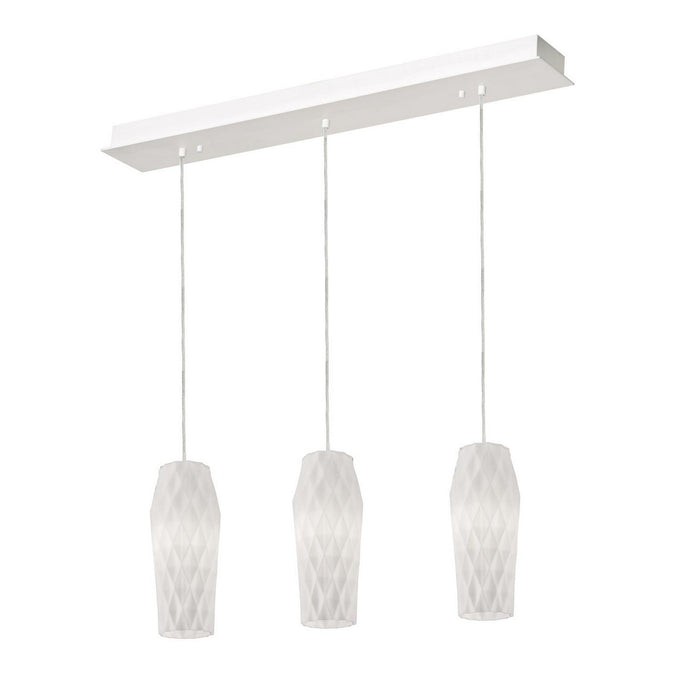 AFX Lighting - CNDP05MBWHLNR3 - Three Light Pendant - Candice - Satin Nickel