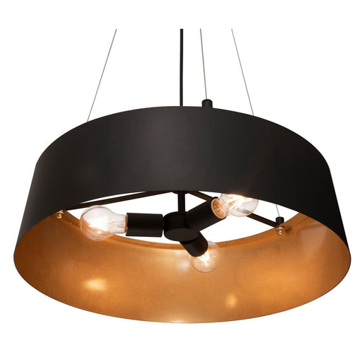 AFX Lighting - LRCP22MBBKGD - Three Light Pendant - Lyric - Black & Gold