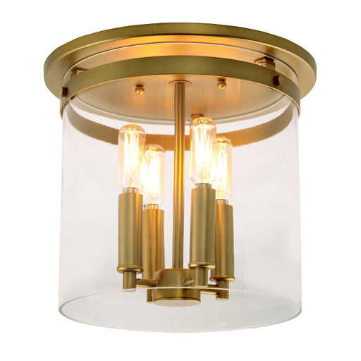 JVI Designs - 3022-10 - Four Light Flushmount - Roxbury - Satin Brass