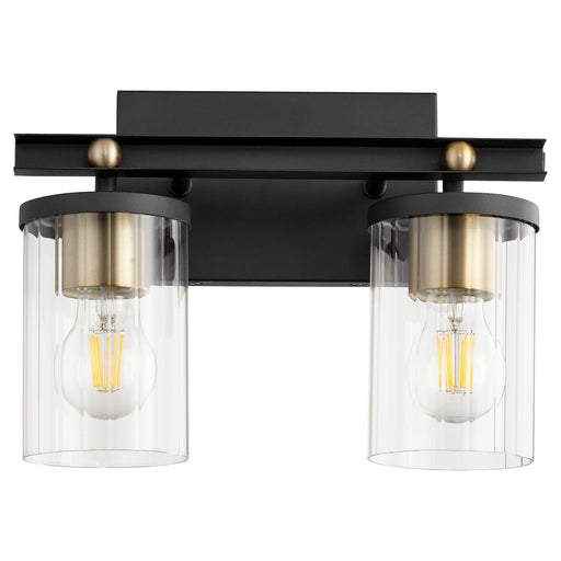 Quorum - 529-2-6980 - Two Light Vanity - Empire - Noir w/ Aged Brass