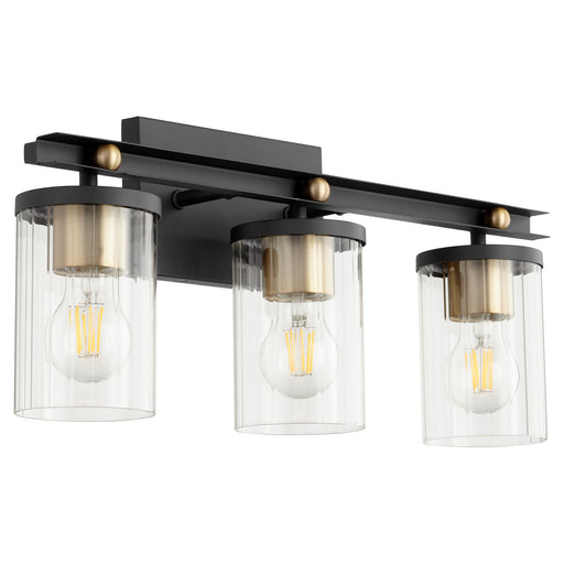Quorum - 529-3-6980 - Three Light Vanity - Empire - Noir w/ Aged Brass