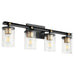 Quorum - 529-4-6980 - Four Light Vanity - Empire - Noir w/ Aged Brass