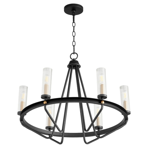 Quorum - 629-6-6980 - Six Light Chandelier - Empire - Noir w/ Aged Brass