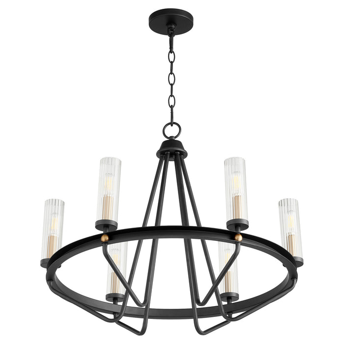 Quorum - 629-6-6980 - Six Light Chandelier - Empire - Noir w/ Aged Brass