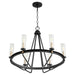 Quorum - 629-6-6980 - Six Light Chandelier - Empire - Noir w/ Aged Brass