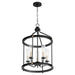 Quorum - 829-5-6980 - Five Light Entry Pendant - Empire - Noir w/ Aged Brass