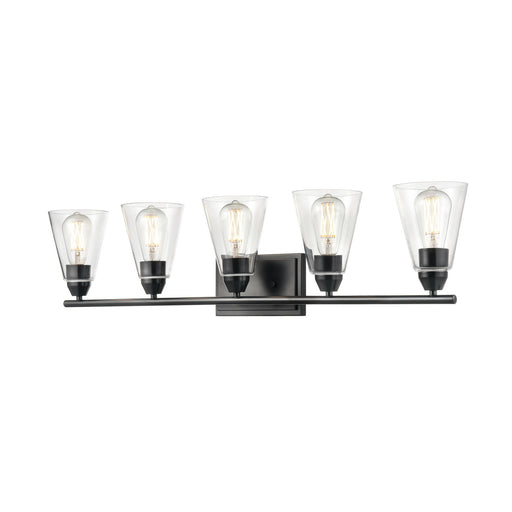 DVI Lighting - DVP34355EB-CL - Five Light Vanity - Louisbourg - Ebony w/ Clear Glass