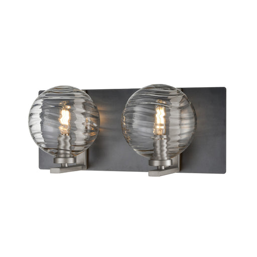 DVI Lighting - DVP40422SN+GR-RPG - Two Light Vanity - Tropea - Satin Nickel/Graphite w/ Ripple Glass