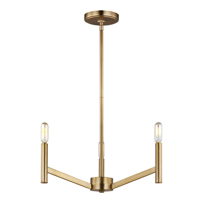Generation Lighting - 3124303-848 - Three Light Chandelier - Vector - Satin Brass