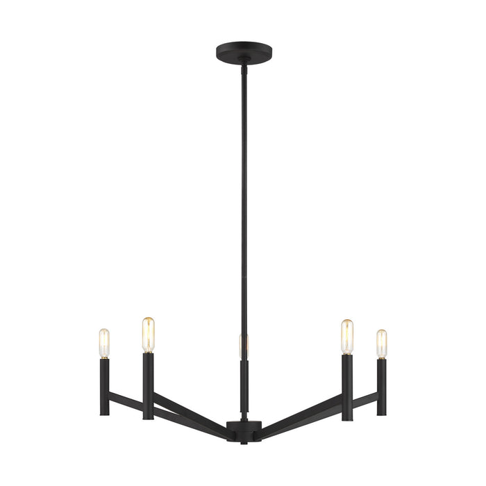 Generation Lighting - 3124305-112 - Five Light Chandelier - Vector - Midnight Black