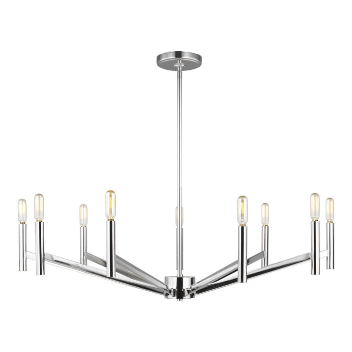 Generation Lighting - 3124309-05 - Nine Light Chandelier - Vector - Chrome