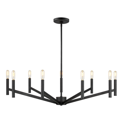 Generation Lighting - 3124309-112 - Nine Light Chandelier - Vector - Midnight Black