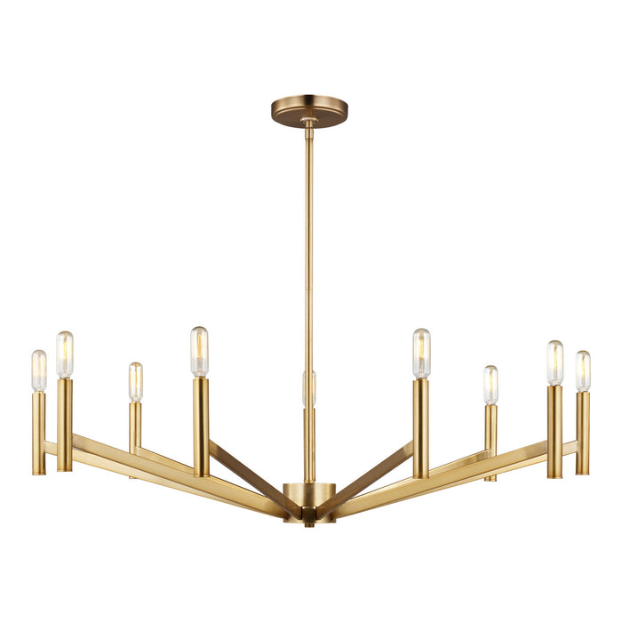 Generation Lighting - 3124309-848 - Nine Light Chandelier - Vector - Satin Brass