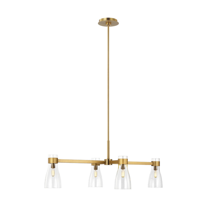 Generation Lighting - AEC1014BBS - Four Light Linear Chandelier - Moritz - Burnished Brass