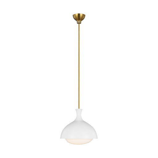 Generation Lighting - AEP1021BBSMWT - One Light Pendant - Lucerne - Burnished Brass