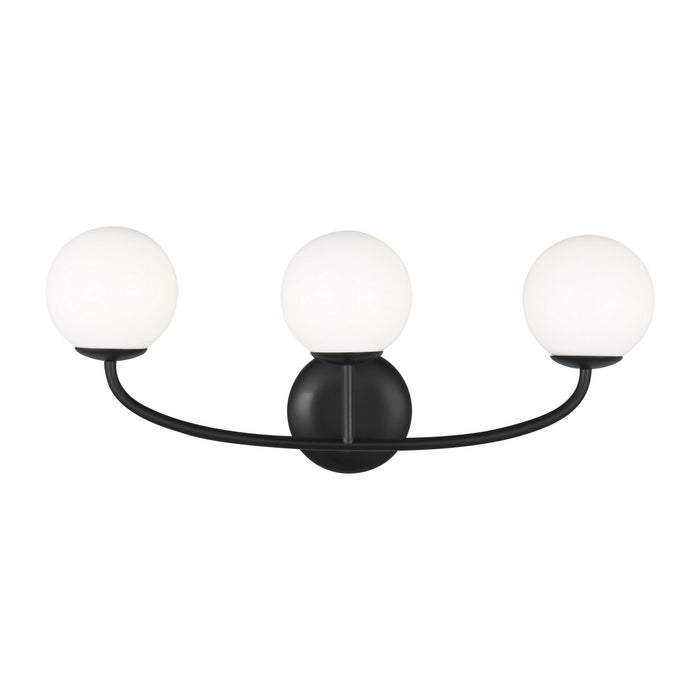 Generation Lighting - AEV1013MBK - Three Light Vanity - Galassia - Midnight Black