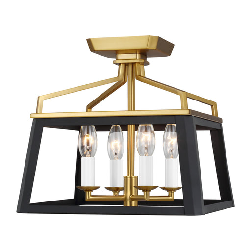 Generation Lighting - CF1084MBKBBS - Four Light Flush Mount - Carlow - Midnight Black