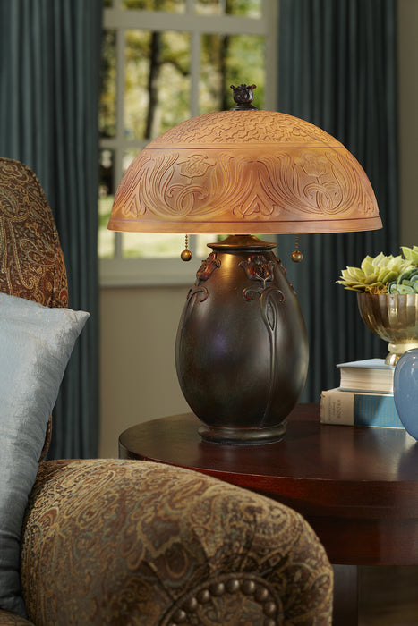 Two Light Table Lamp from the Glenhaven collection in Teco Rossa finish
