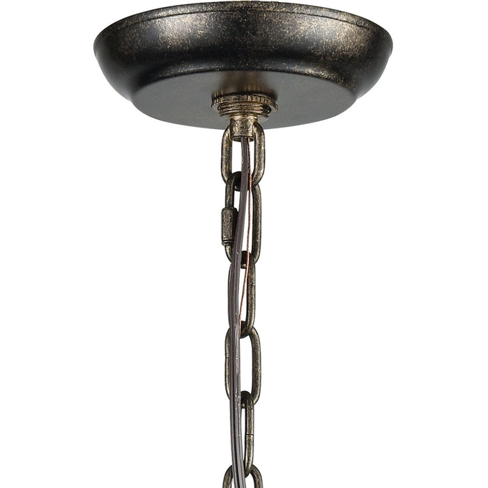 Five Light Chandelier from the Circeo collection in Deep Rust finish