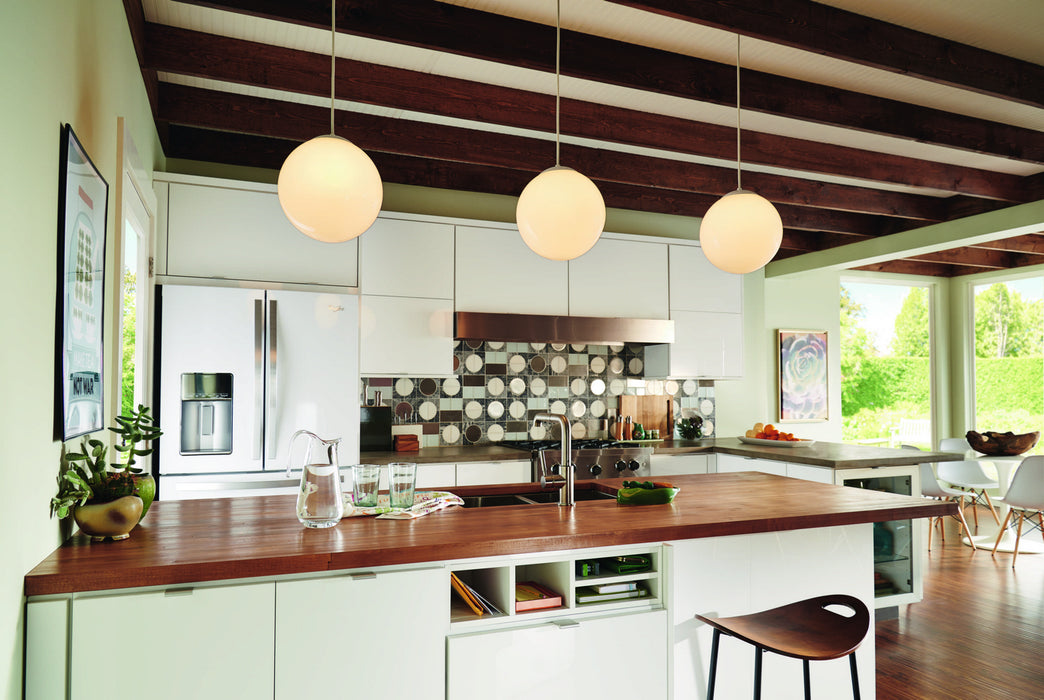 One Light Pendant from the Opal Globes collection in White finish