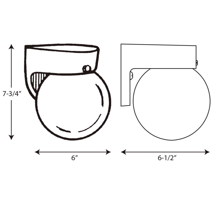 One Light Wall Bracket from the Polycarbonate collection in White finish