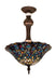 Meyda Tiffany - 31101 - Three Light Semi-Flushmount - Tiffany Peacock Feather - Green/Blue Pbag Purple/Blue Lt Blue Aqua/Green