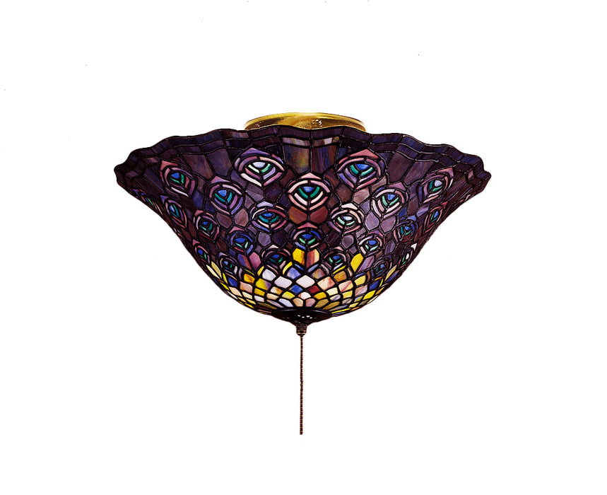 Meyda Tiffany - 27435 - Flushmount - Tiffany Peacock Feather - Green/Blue Pbag Purple/Blue Lt Blue Aqua/Green