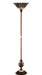 Meyda Tiffany - 28505 - One Light Torchiere - Tiffany Peacock Feather - Steel,Dark Roast
