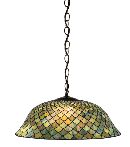 Meyda Tiffany - 30455 - Three Light Pendant - Fishscale - Burnished Copper