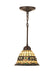 Meyda Tiffany - 48921 - One Light Mini Pendant - Tiffany Roman - Rust