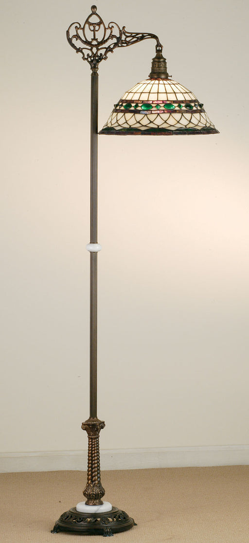 Meyda Tiffany - 65839 - One Light Bridge Arm Floor Lamp - Tiffany Roman - Nickel