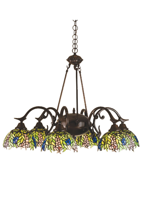 Meyda Tiffany - 27397 - Six Light Chandelier - Tiffany Honey Locust - Craftsman Brown