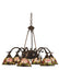 Meyda Tiffany - 27399 - Six Light Chandelier - Tiffany Rosebush - Craftsman Brown