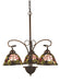 Meyda Tiffany - 27418 - Three Light Chandelier - Tiffany Rosebush - Purple/Blue Burgundy Pink