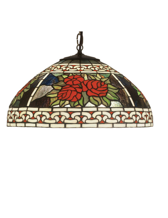 Meyda Tiffany - 51866 - One Light Pendant - Roses & Scrolls - Mahogany Bronze