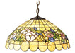 Meyda Tiffany - 31137 - Three Light Pendant - Tiffany Pansy - Beige Pink Lt Blue