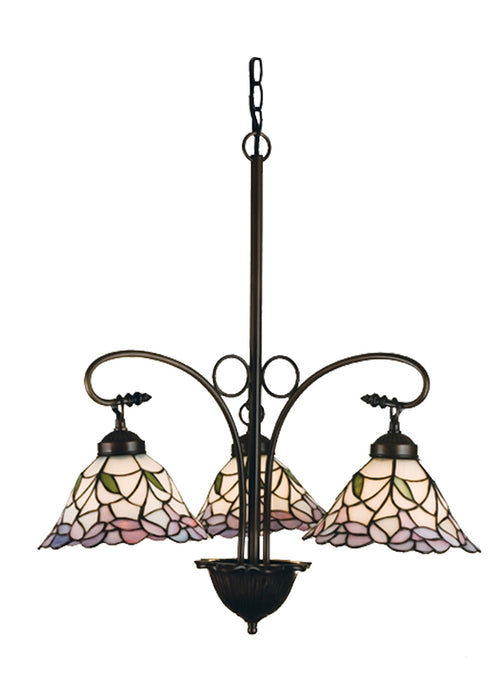 Meyda Tiffany - 27419 - Three Light Chandelier - Daffodil Bell - Ca Pink
