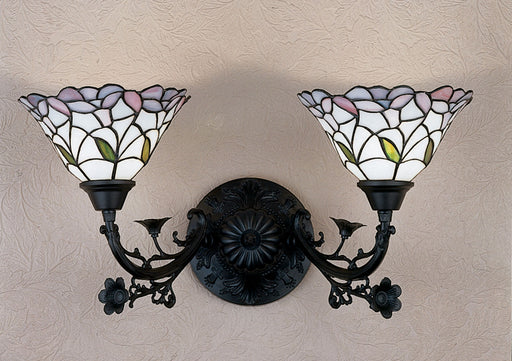 Meyda Tiffany - 27391 - Two Light Wall Sconce - Daffodil Bell - Craftsman Brown