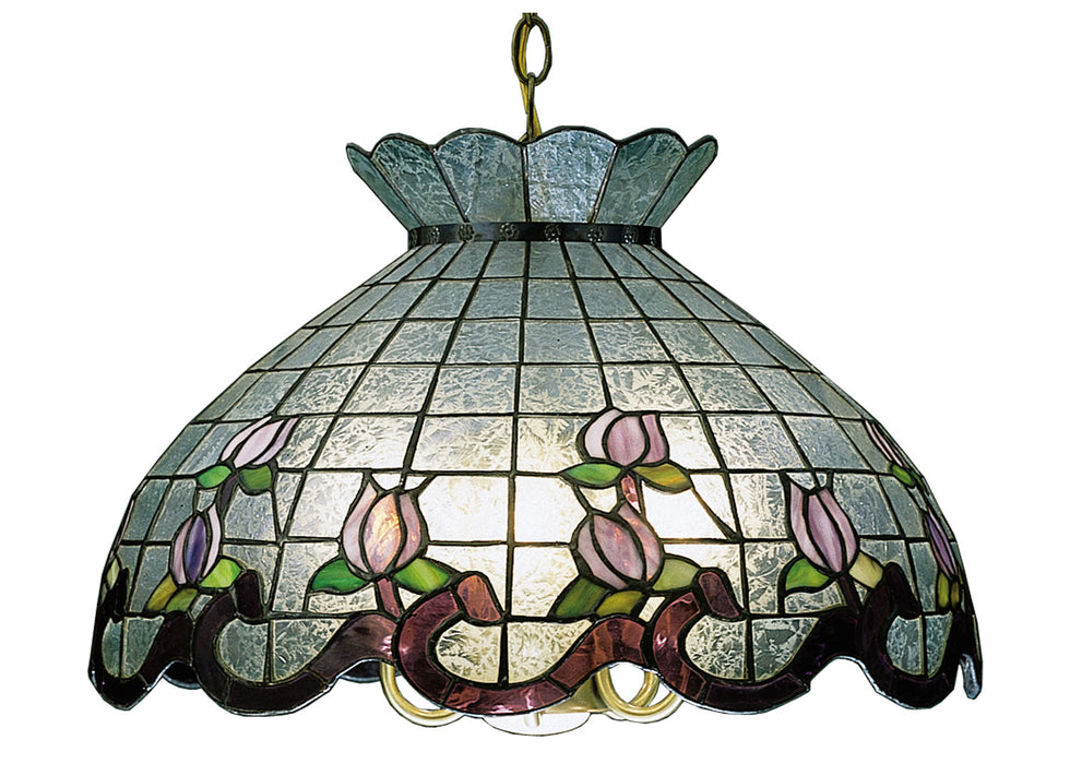 Meyda Tiffany - 31208 - Six Light Pendant - Roseborder - Zaz Purple Pink