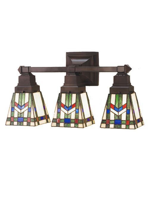 Meyda Tiffany - 31248 - Three Light Wall Sconce - Prairie Wheat - Beige Burgundy Lt Blue Green