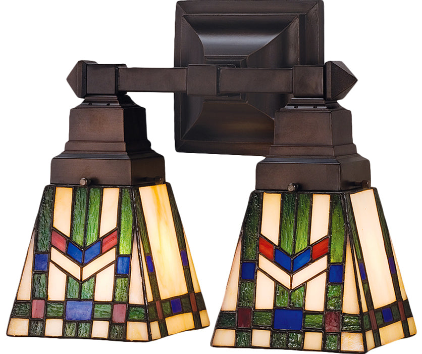 Meyda Tiffany - 31247 - Two Light Wall Sconce - Prairie Wheat - Beige Burgundy Lt Blue Green