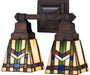 Meyda Tiffany - 31247 - Two Light Wall Sconce - Prairie Wheat - Beige Burgundy Lt Blue Green