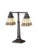 Meyda Tiffany - 48204 - Two Light Table Lamp - Diamond Band Mission - Beige Green Da Avocado