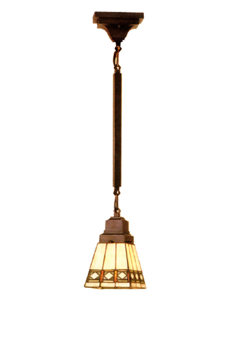 Meyda Tiffany - 49105 - One Light Mini Pendant - Diamond Band Mission - Rust,Wrought Iron