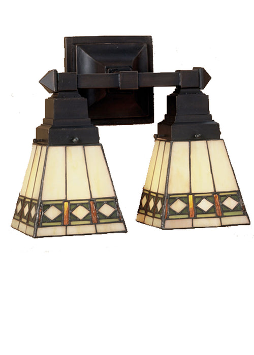 Meyda Tiffany - 48192 - Two Light Wall Sconce - Diamond Band Mission - Mahogany Bronze