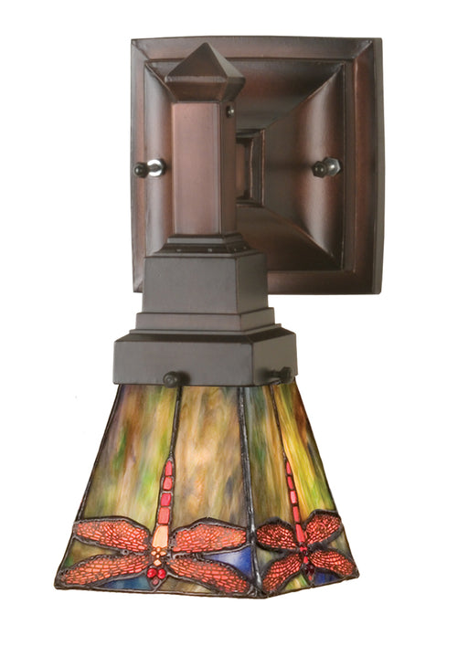 Meyda Tiffany - 48187 - One Light Wall Sconce - Prairie Dragonfly - Pbag Flame Orange