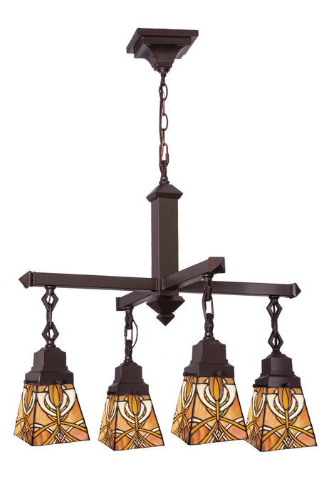 Meyda Tiffany - 24273 - Four Light Chandelier - Glasgow Bungalow - Xaia Ha Beige