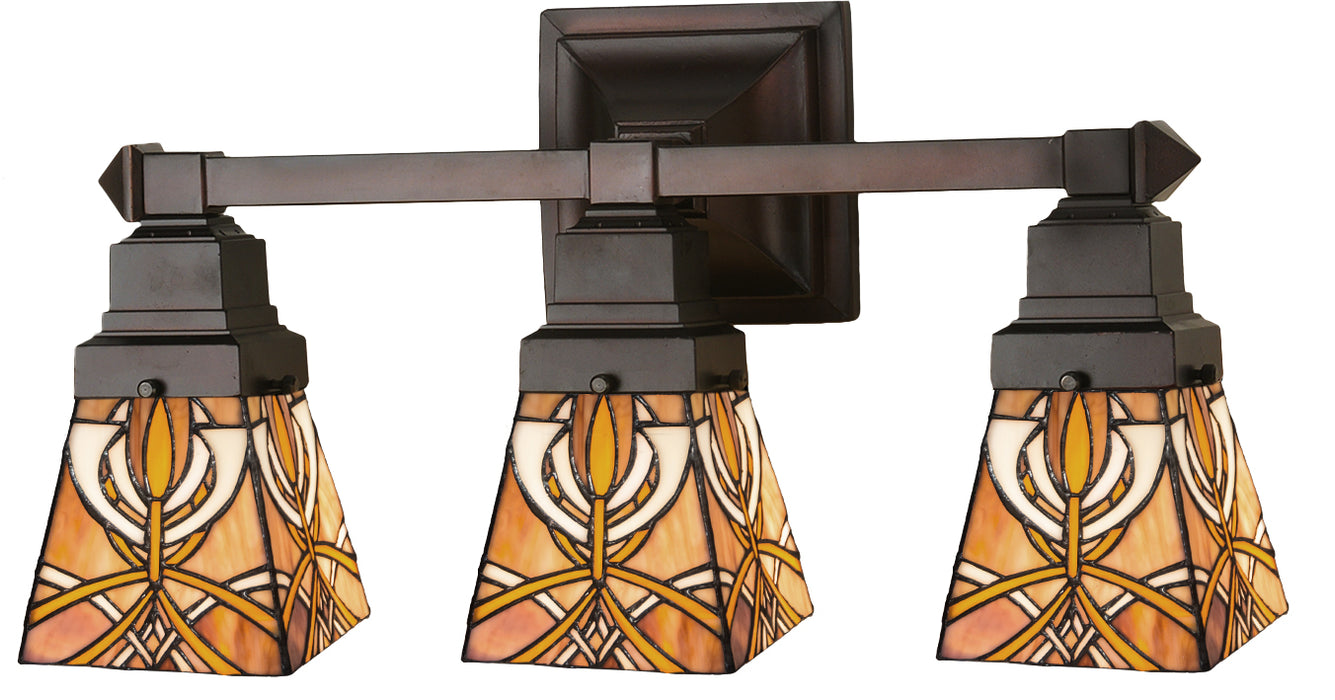Meyda Tiffany - 31234 - Three Light Wall Sconce - Glasgow Bungalow - Antique Copper