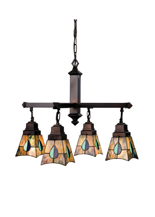 Meyda Tiffany - 24269 - Four Light Chandelier - Mackintosh Leaf - Antique Copper