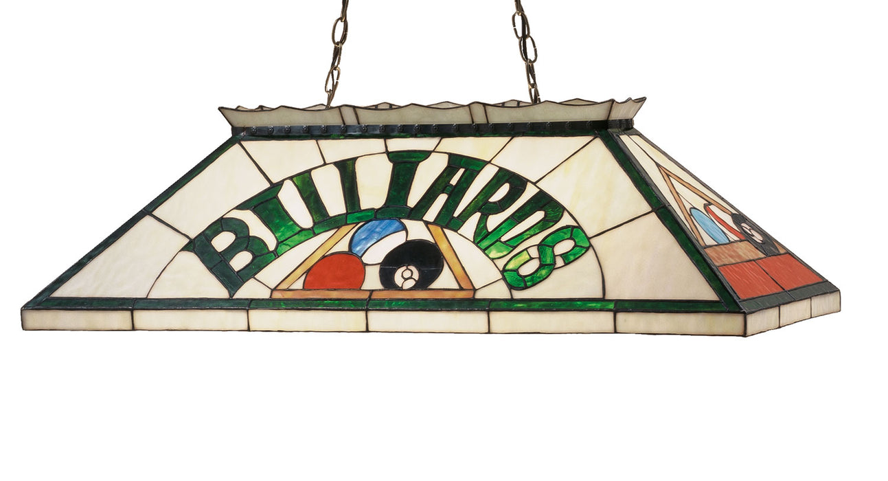 Meyda Tiffany - 47976 - Six Light Oblong Pendant - Billiard & Rack - Beige Green Green